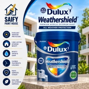 ICI Dulux Weathershield premium exterior paint — available at Saify Paint House Karachi