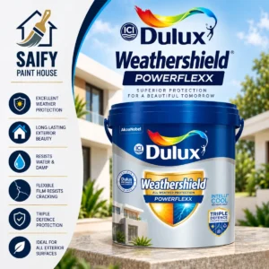 ICI Dulux Weathershield Powerflexx crack-bridging exterior paint — available at Saify Paint House Karachi