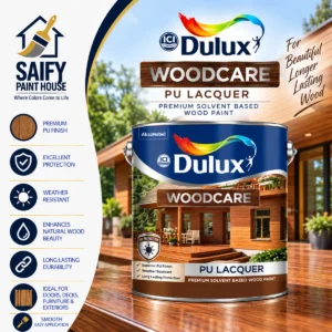 ICI Dulux Woodcare PU Lacquer polyurethane wood finish — available at Saify Paint House Karachi