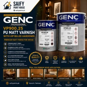 Genc PU Matt Varnish VP900.25 — available at Saify Paint House Karachi
