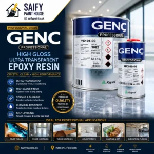Genc High Gloss Ultra Transparent Epoxy Resin — available at Saify Paint House Karachi