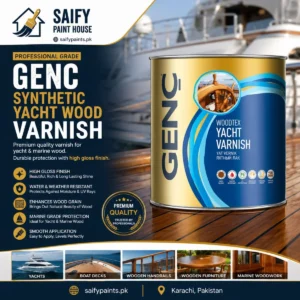 Genc Synthetic Yacht Wood Varnish — available at Saify Paint House Karachi