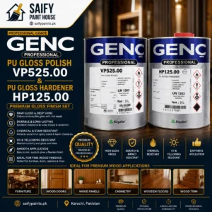 Genc PU Gloss Polish VP525 — available at Saify Paint House Karachi