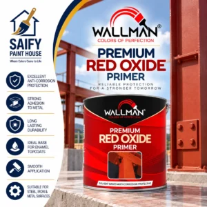 Wallman Red Oxide Primer rust-inhibiting metal primer — available at Saify Paint House Karachi