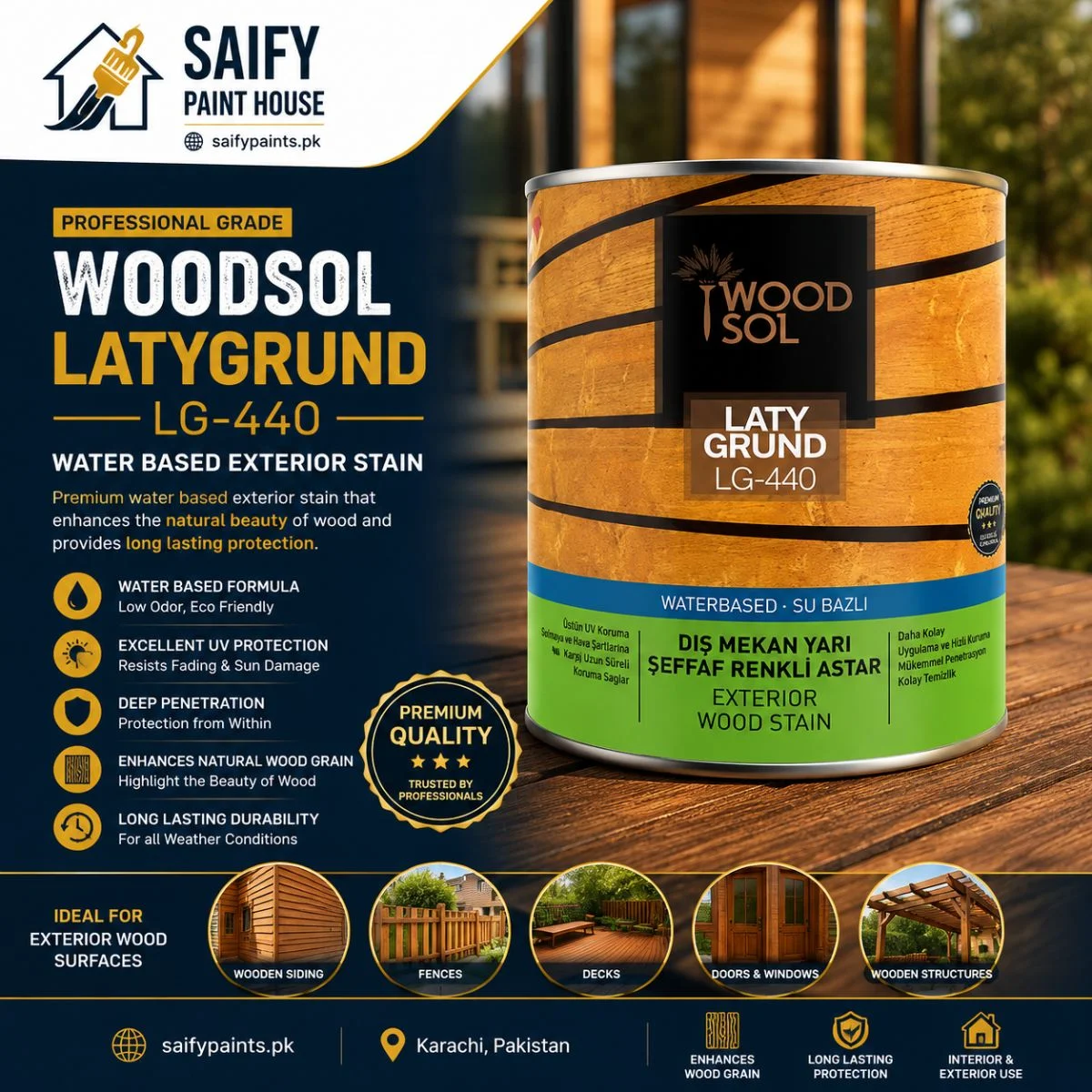 Genc Woodsol Latygrund — available at Saify Paint House Karachi