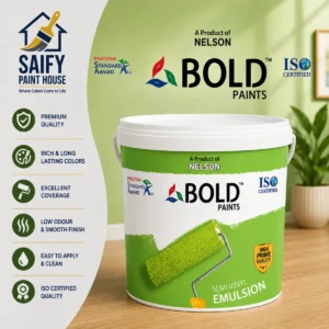 Nelson Bold Semi Vinyl Emulsion interior wall paint — available at Saify Paint House Karachi
