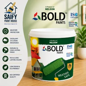 Nelson Bold Weather Safe acrylic exterior paint — available at Saify Paint House Karachi