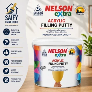 Nelson Extra Acrylic Filling Putty ready-to-use filler — available at Saify Paint House Karachi
