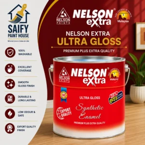 Nelson Extra Synthetic Enamel premium gloss enamel — available at Saify Paint House Karachi