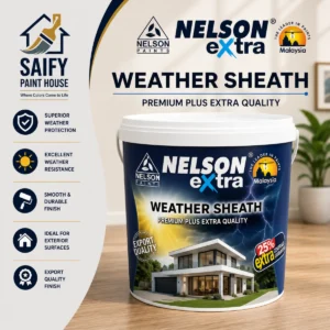 Nelson Extra Weather Sheath premium exterior paint — available at Saify Paint House Karachi