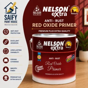 Nelson Red Oxide Primer rust-inhibiting metal primer — available at Saify Paint House Karachi