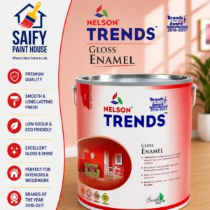 Nelson Trends Gloss Enamel high-gloss paint for wood and metal — available at Saify Paint House Karachi