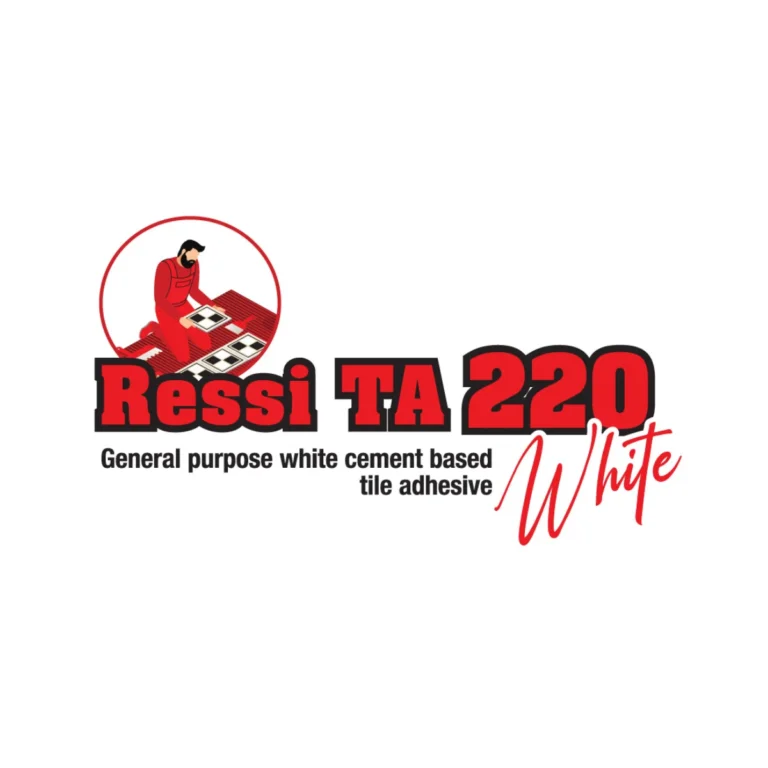 Ressi TA 220 White – A high-performance white cement-based tile adhesive for mosaic, ceramic, and homogenous tile installations.