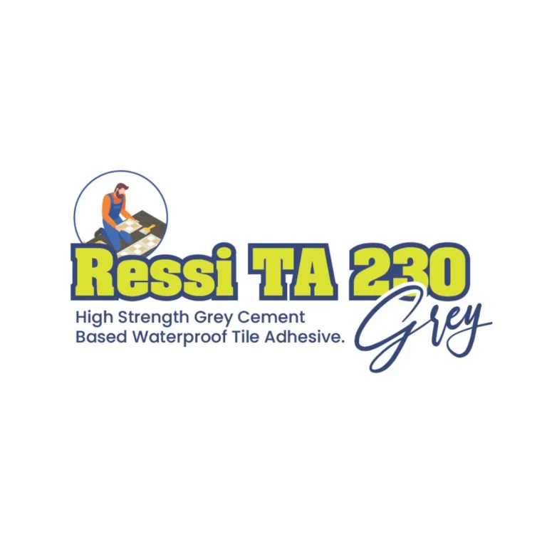 Ressi TA 230 Grey – A premium grey cement-based tile adhesive for porcelain, marble, granite, ceramic, and glass tile installations.
