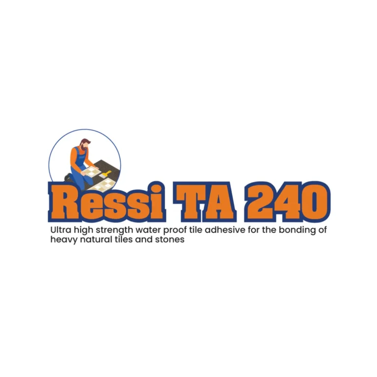 Ressi TA 240 – A durable polymer-modified tile adhesive for bonding heavy natural tiles, marble, granite, ceramic, and porcelain.