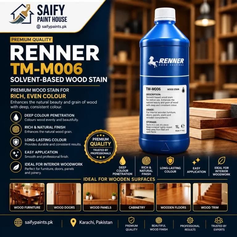 Renner TM-M006 Solvent-Based Wood Stain — available at Saify Paint House Karachi