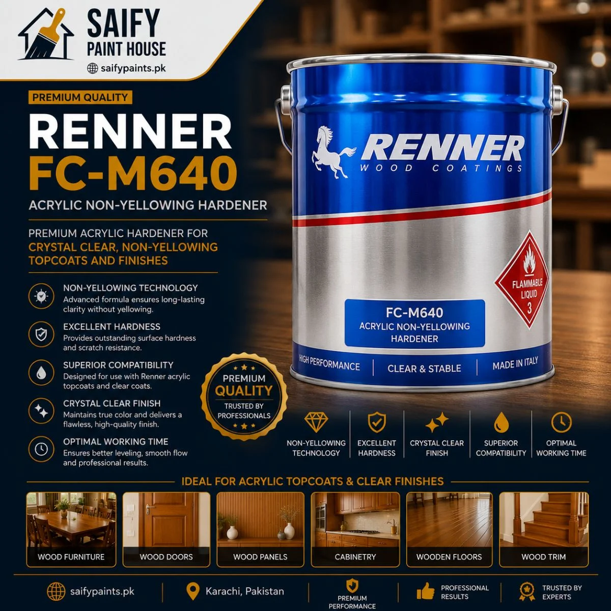 Renner Acrylic Hardener FC-M640 -available at Saify Paint House Karachi
