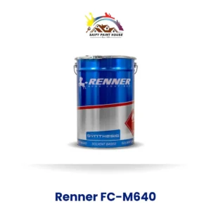 Renner Acrylic Hardener FC-M640 non-yellowing formula in professional-grade container with technical labeling