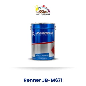 Renner Acrylic Topcoat JB-M671 high-gloss finish container with premium labeling and reflective coating design