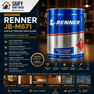 Renner Acrylic Topcoat JB-M671 — available at Saify Paint House Karachi