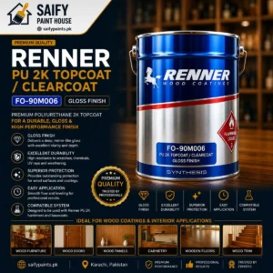 Renner PU 2K Topcoat FO-90M006 Gloss Finish — available at Saify Paint House Karachi