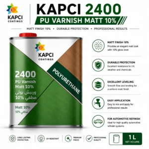 Kapci 2400 PU Varnish Matt 10% — available at Saify Paint House Karachi