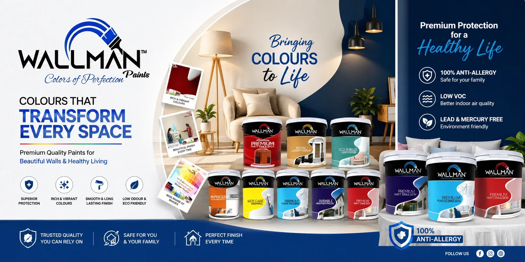 Wallman Paints in Karachi — Buy from Saify Paint House authorized dealer DHA