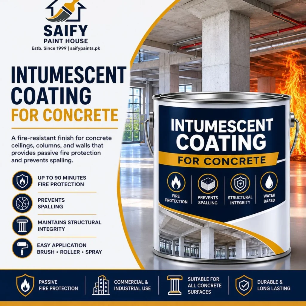Intumescent coating for concrete — fire protection — Saify Paint House Karachi
