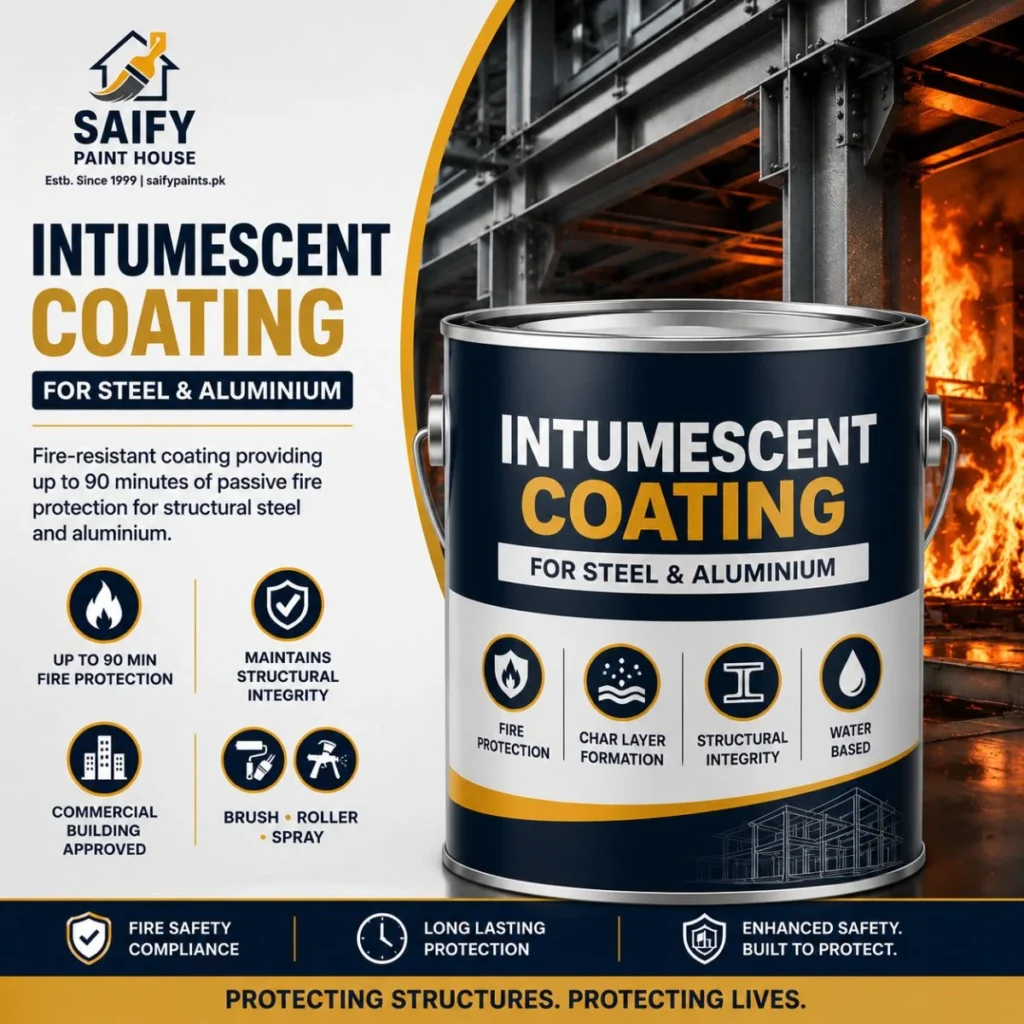 Intumescent coating for steel and aluminium — fire protection — Saify Paint House Karachi