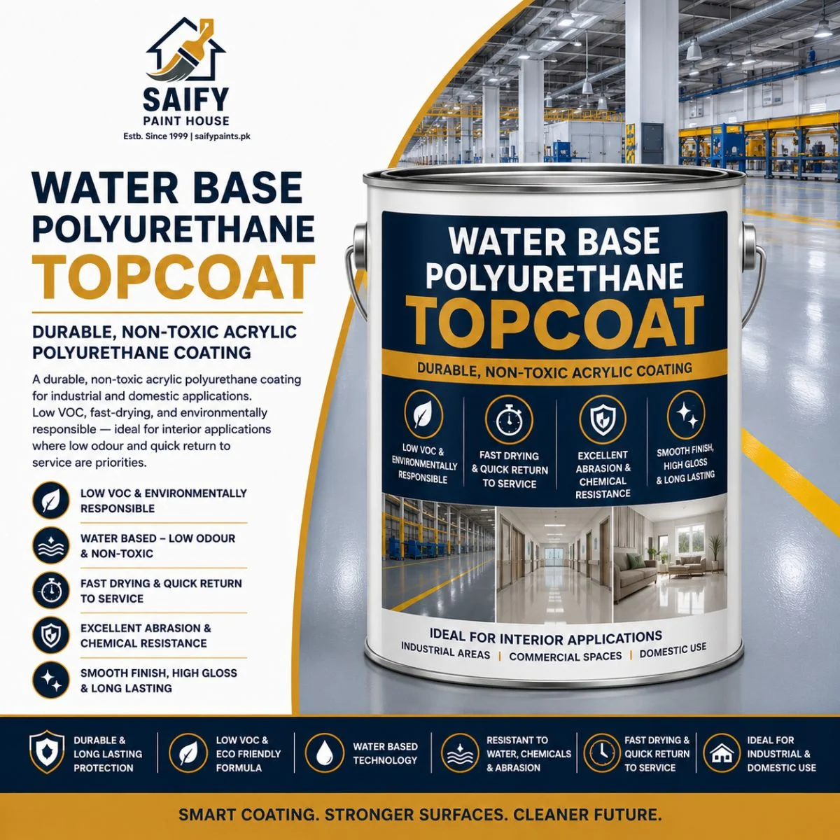 Water Base Polyurethane Topcoat — Saify Paint House Karachi