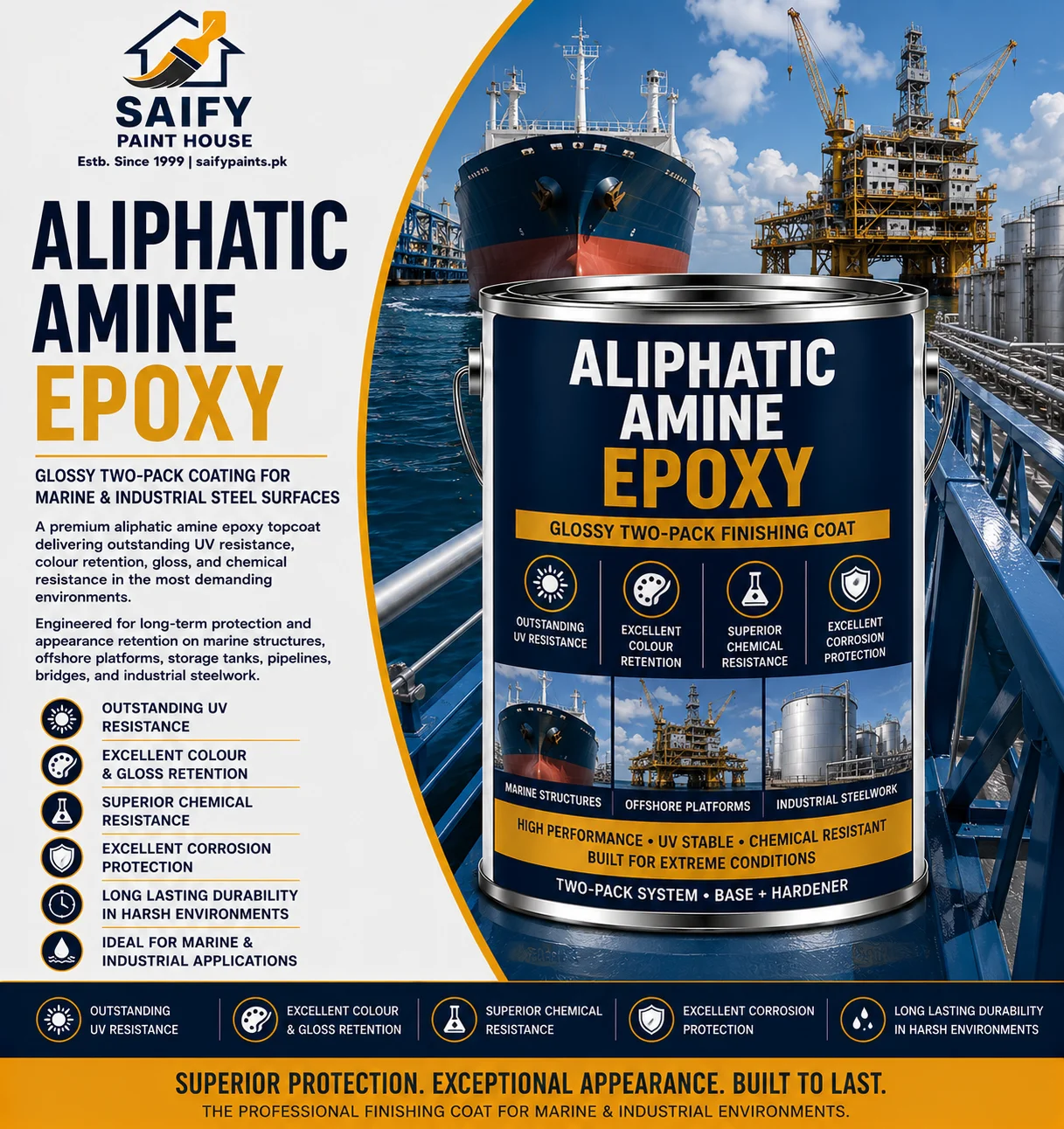 Aliphatic Amine Epoxy marine and industrial coating — Saify Paint House Karachi