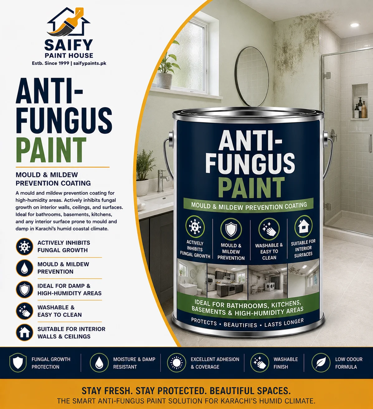Anti-Fungus Paint mould prevention coating — Saify Paint House Karachi