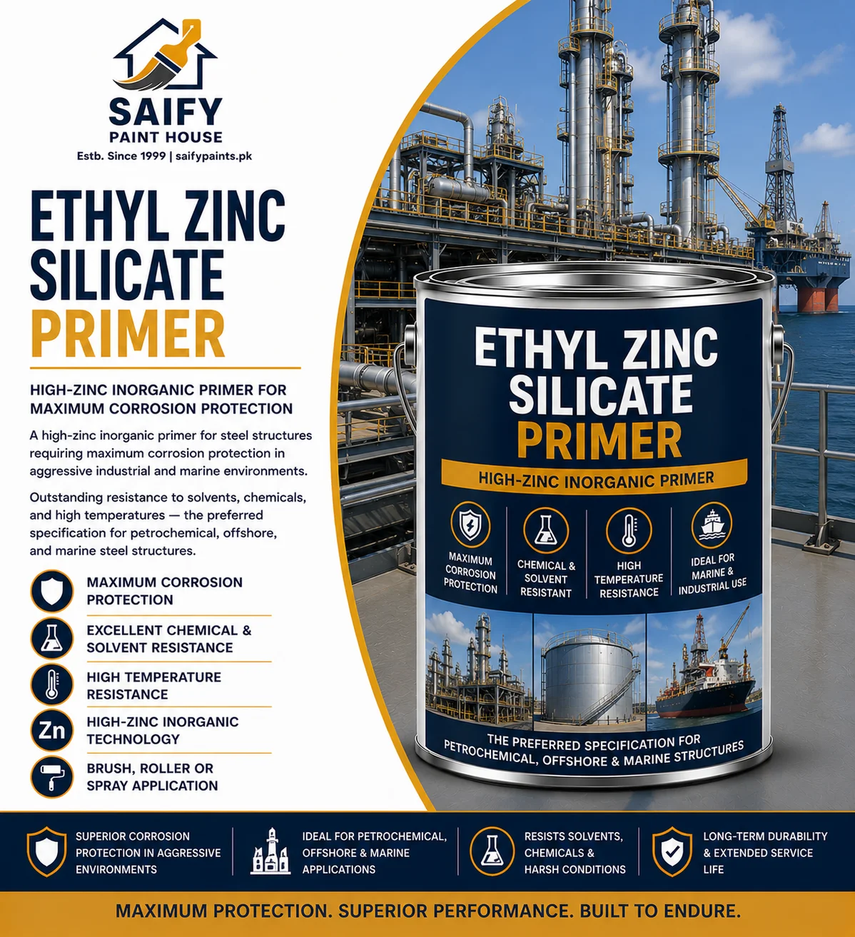 Ethyl Zinc Silicate Primer for steel — Saify Paint House Karachi