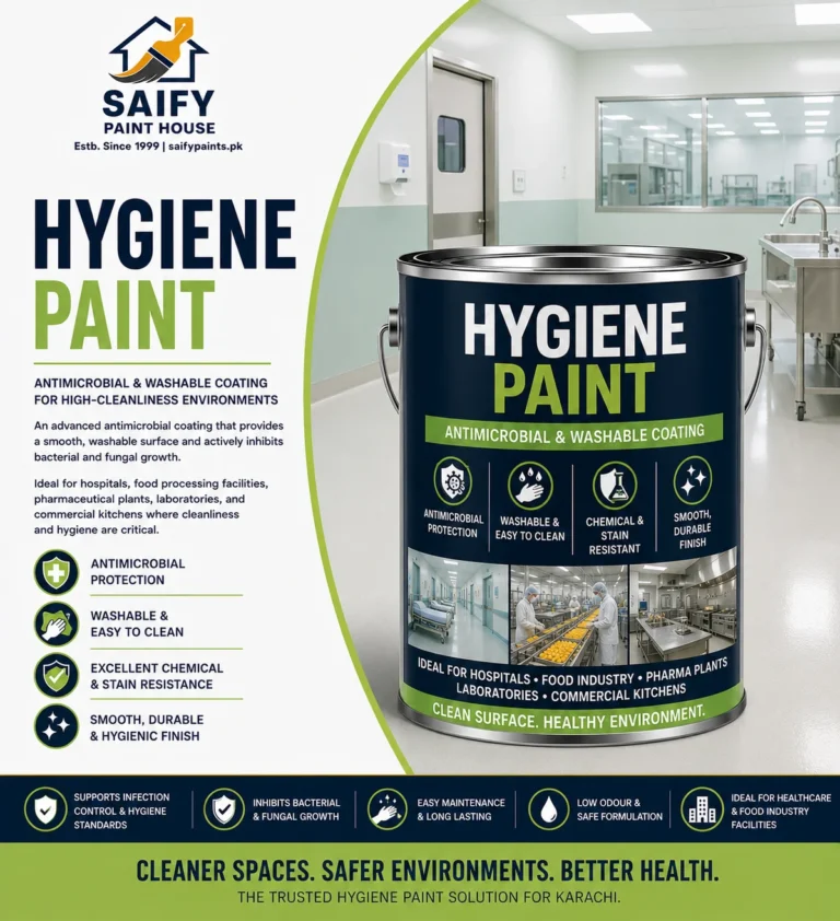 Hygiene Paint antimicrobial washable coating for hospitals — Saify Paint House Karachi