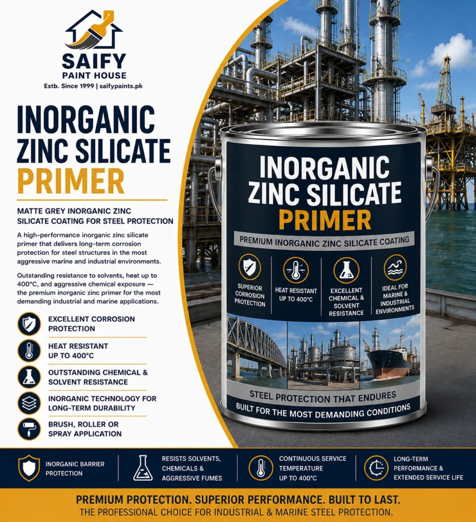 Inorganic Zinc Silicate Primer for industrial steel — Saify Paint House Karachi