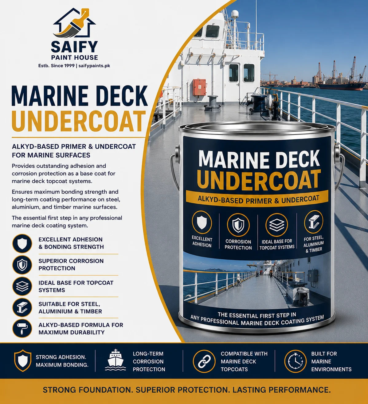 Marine Deck Undercoat alkyd primer for boats — Saify Paint House Karachi