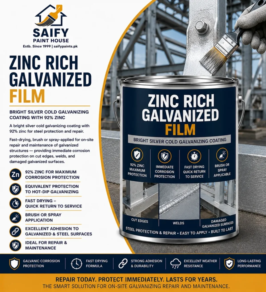 Zinc Rich Galvanized Film cold galvanizing coating — Saify Paint House Karachi