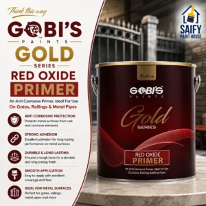 Gobi's Gold Red Oxide Primer premium metal primer — available at Saify Paint House Karachi