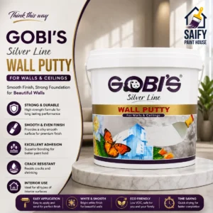 Gobi's Silverline Wall Putty for walls and ceilings — available at Saify Paint House Karachi
