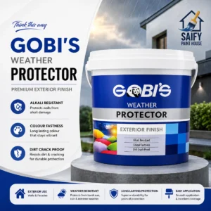 Gobi's Weather Protector exterior weather resistant coating — available at Saify Paint House Karachi