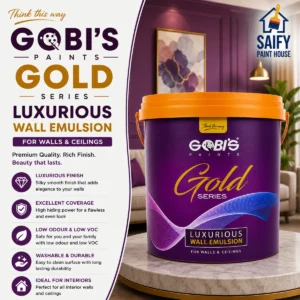 Gobi's Gold Series Luxurious Wall Emulsion premium interior paint — available at Saify Paint House Karachi