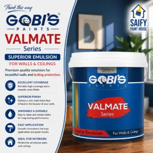 Gobi's Valmate Superior Emulsion interior matte emulsion — available at Saify Paint House Karachi