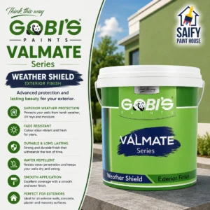 Gobi's Valmate Weather Shield exterior weather resistant paint — available at Saify Paint House Karachi