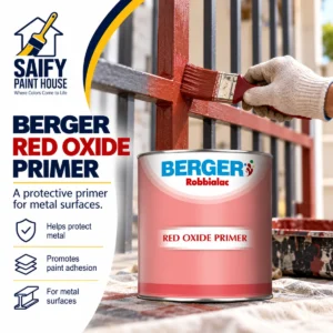 Berger Red Oxide Primer anti-corrosive metal primer — available at Saify Paint House Karachi