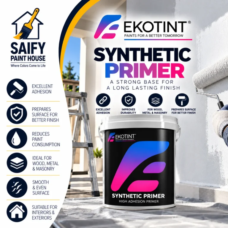 Ekotint Synthetic Primer for wood and metal before enamel — available at Saify Paint House Karachi