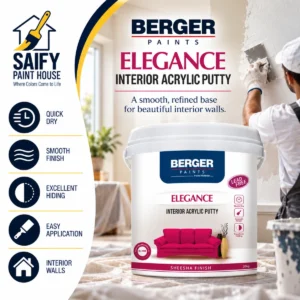 Berger Elegance Acrylic Wall Putty acrylic interior putty — available at Saify Paint House Karachi