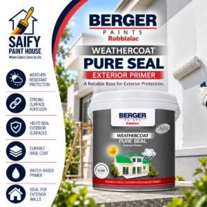 Berger Weathercoat Pure Seal water-based acrylic exterior primer — available at Saify Paint House Karachi